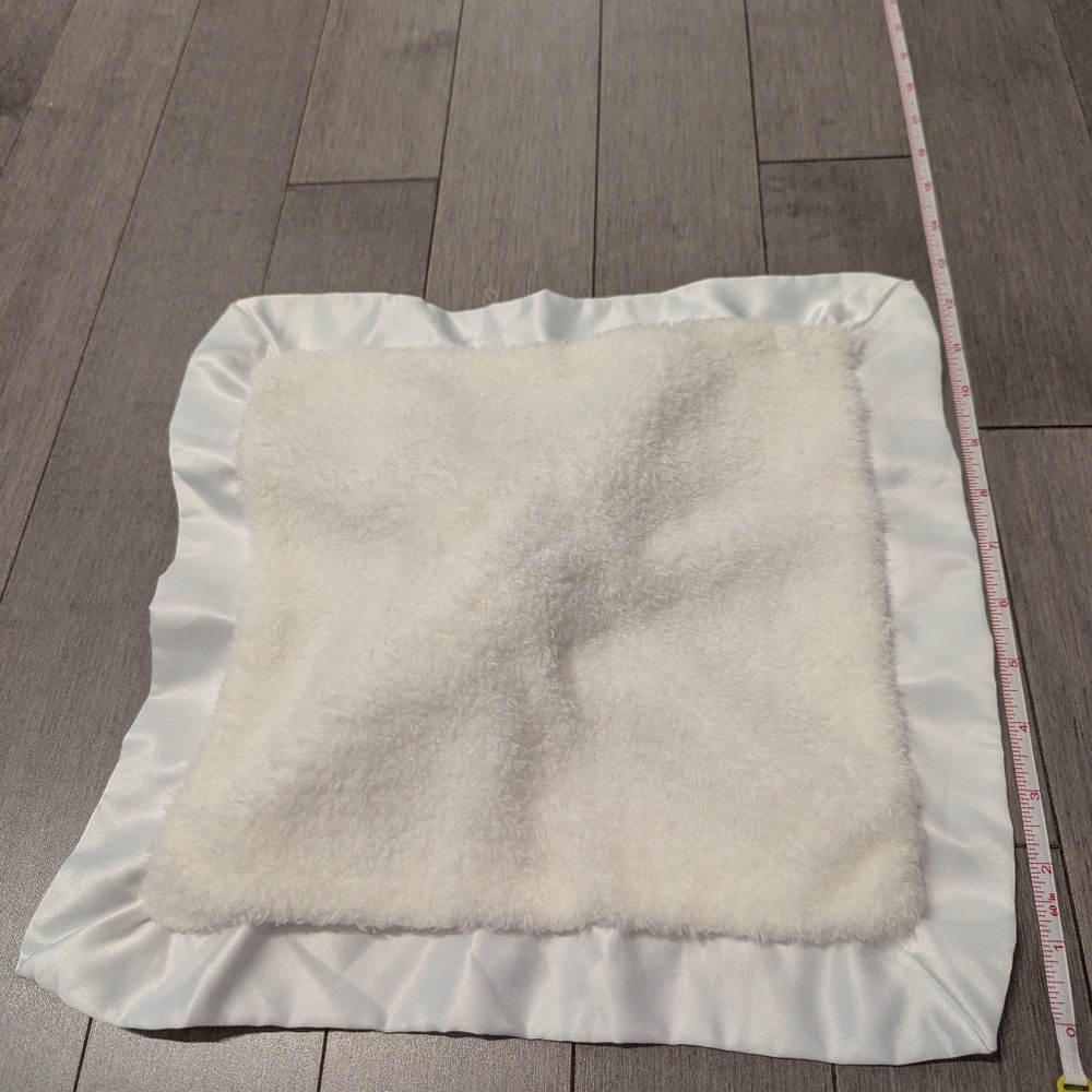 Cozy White Baby Blanket with Satin Trim